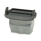 Single lever locking inline coupler hood with top entry, 6 contacts, NPT entry - 1 Inch  x 1/2 Inch
