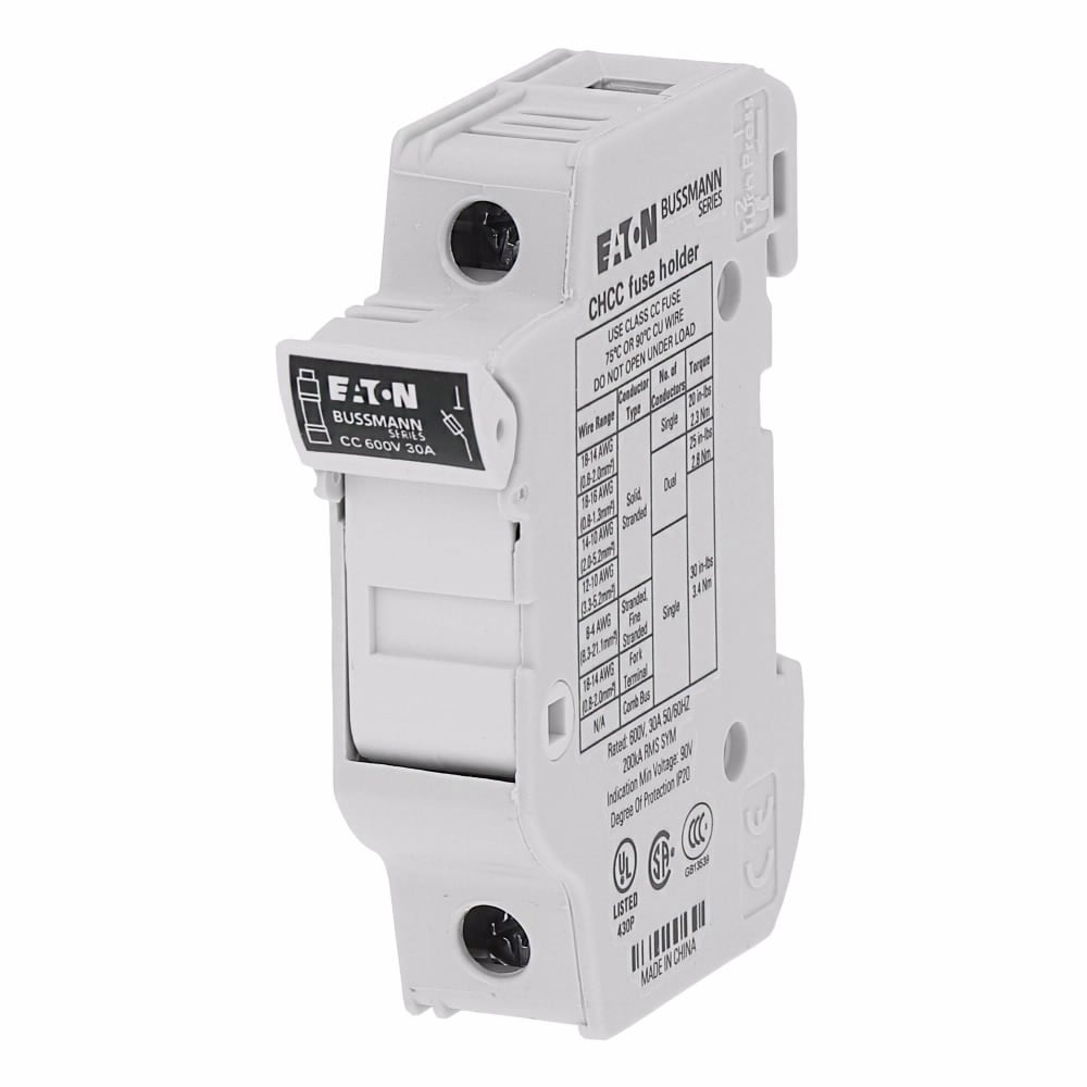 Eaton Bussmann series CHCC modular fuse holder, 48 Vdc, 30A, Single-pole
