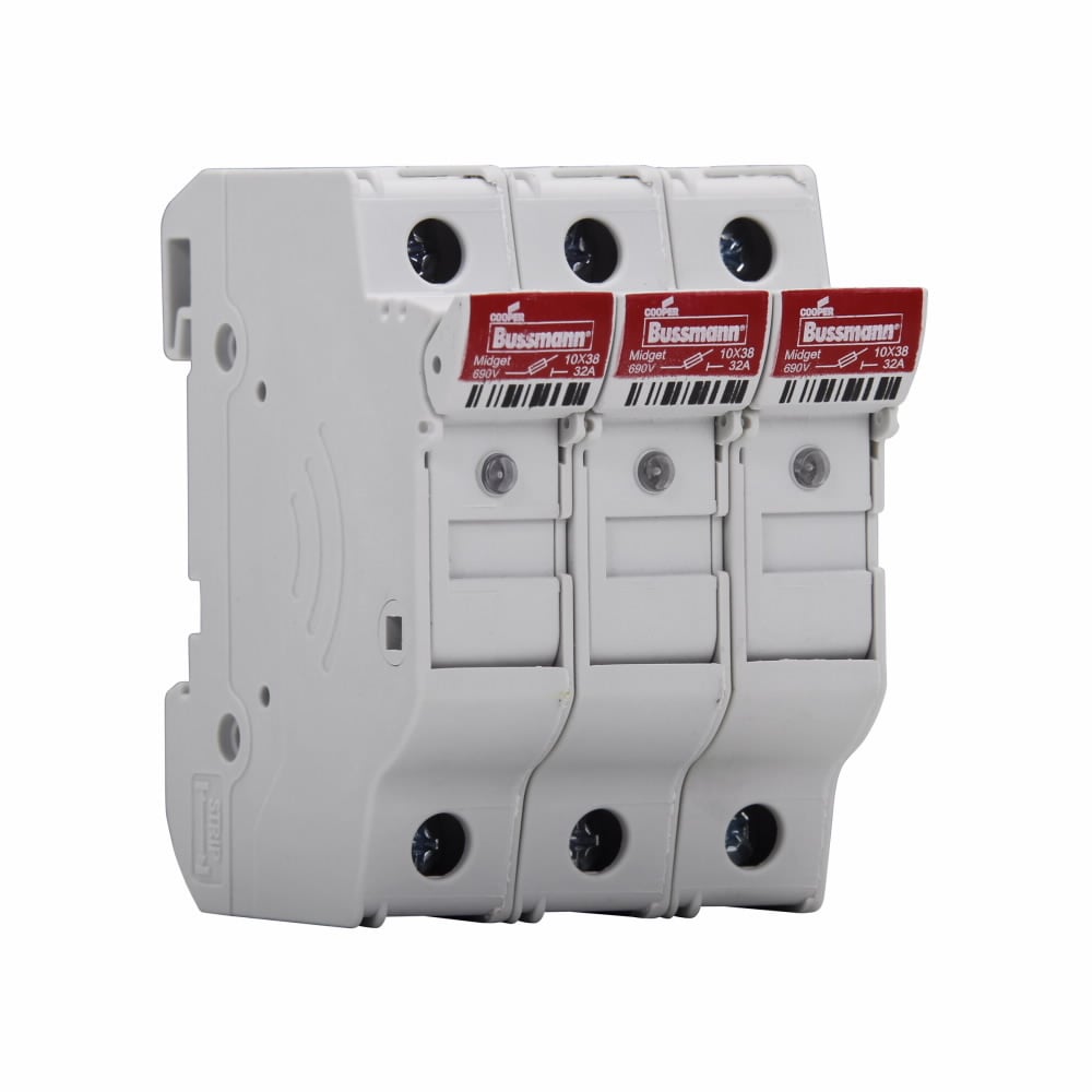 Eaton Bussmann series CHM modular fuse holder, 600V (UL), 690V (IEC), 30A (UL), 32A (IEC), Modular fuse holder, Three-pole - CHM3DIU