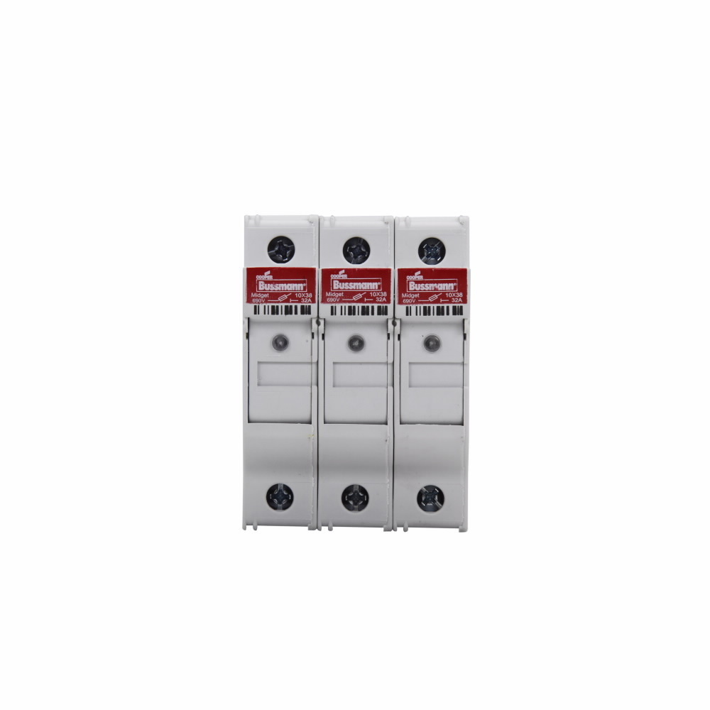 Eaton Bussmann series CHM modular fuse holder, 600V (UL), 690V (IEC), 30A (UL), 32A (IEC), 200 kAIC, Modular fuse holder, Three-pole - CHM3DNIU