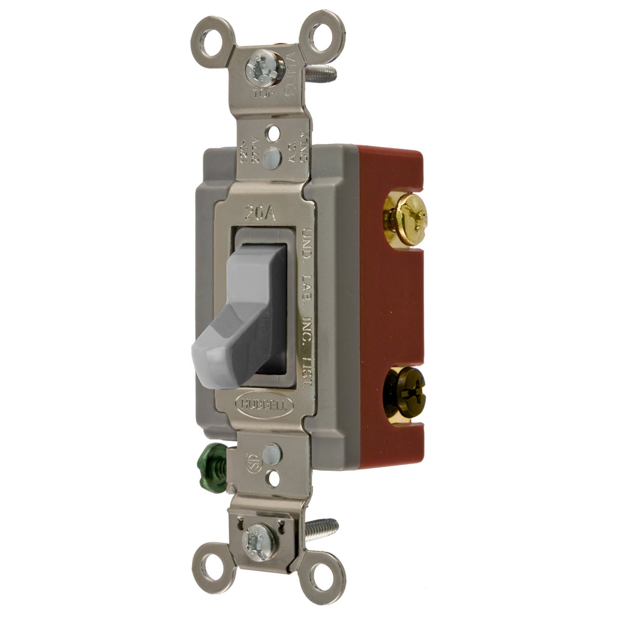 CS1224GYU Construction 4-Way 2-Position Heavy Duty Specification/Commercial Grade Standard Toggle Switch, 120/277 V, 20 A, 5540 W Power Rating, 2-Position Contact