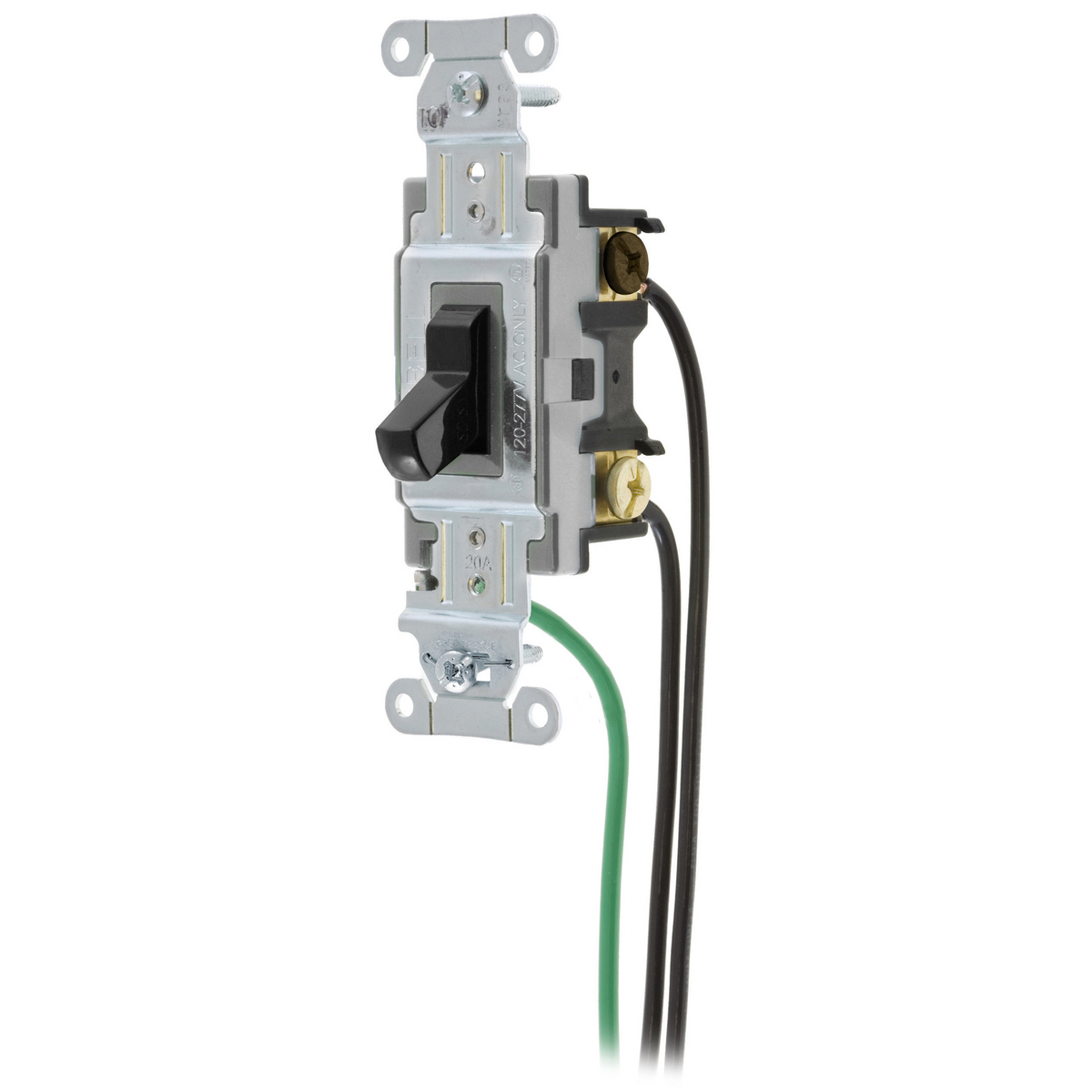 CSL420BK 4-Way 2-Position Specification/Commercial Grade Standard Toggle Switch With 8 in 12 AWG THHN Cable, 120 to 277 VAC, 20 A, 5540 W Power Rating, 2-Position Contact