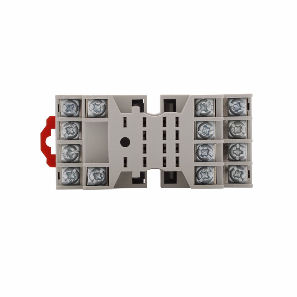 D2 Series Socket, Used with D2PR2, D2PF2, D2PR4, D2PF4 Relays, 300V nominal voltage, 10A nominal current, DIN rail/panel mount, Screw clamping wire connection, QTY: 10, Four-pole