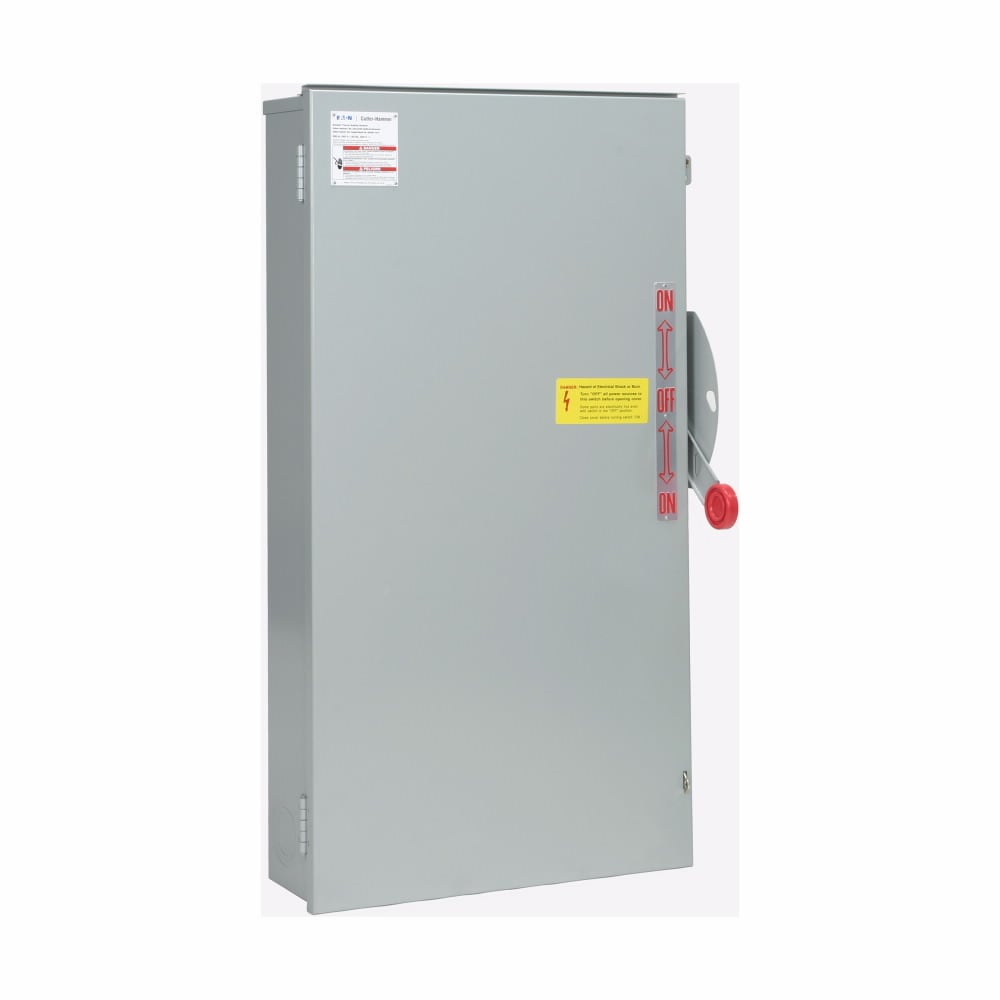 Eaton Heavy duty double-throw safety switch, 200 A, NEMA 3R, Painted galvanized steel, Class H fuses, Fusible with neutral, Three-pole, Four-wire, K-series, 600 V