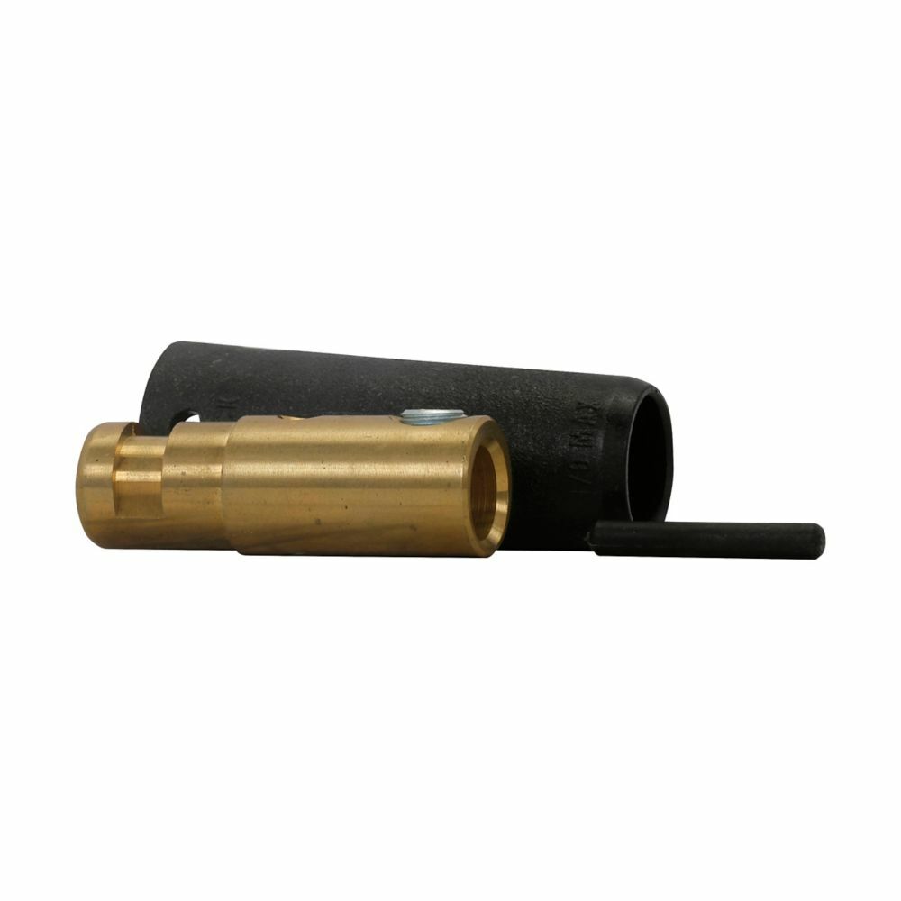 Eaton Crouse-Hinds series Cam-Lok F Series E1012 plug, Up to 315A continuous, 550A intermittent, 1/0-3/0 AWG, Red, Set screw, Brass contacts, Male, Reinforced thermoplastic, 120 Vac