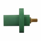 Eaton Crouse-Hinds series Cam-Lok J Series E1015 threaded stud receptacle, Up to 150A continuous, #8-#4 AWG, Red, Male, Thermoplastic elastomer (TPE), 5/16" stud size, 600 Vac/dc