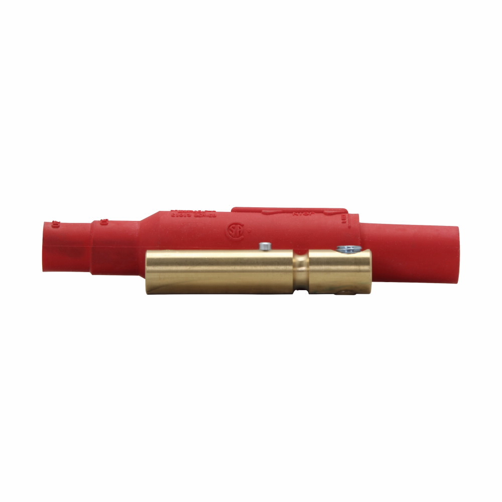 Eaton Crouse-Hinds series Cam-Lok J Series E1015 plug, Up to 150A continuous, #8-#4 AWG, Black, Set screw, Brass contacts, Female, Thermoplastic elastomer (TPE), Non-vulcanized, 600 Vac/dc