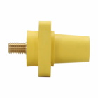 Eaton Crouse-Hinds series Cam-Lok J Series E1016 insulated receptacle, Up to 400A continuous, #6 AWG-250 kcmil, Green, Female, Thermoplastic elastomer (TPE), 3/4", Threaded stud, 600 Vac/dc