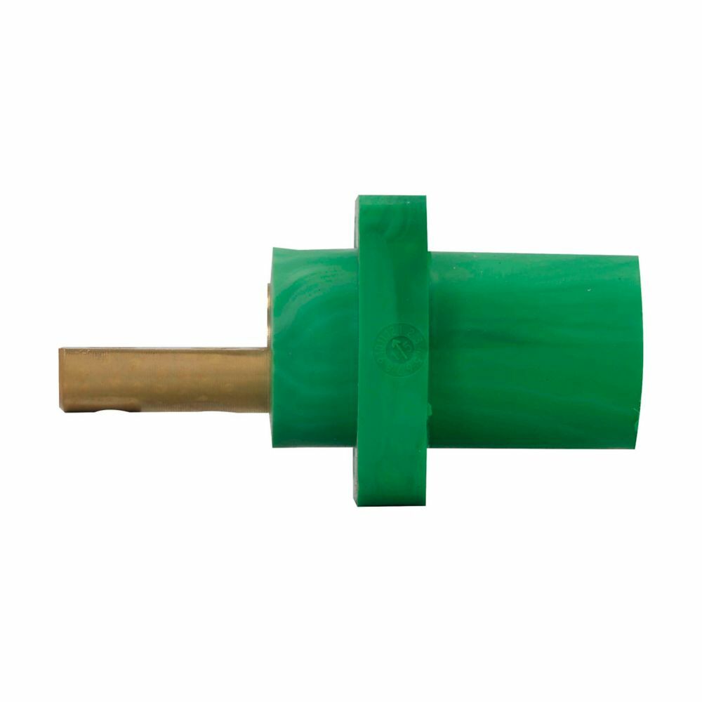 Eaton Crouse-Hinds series Cam-Lok J Series E1016 insulated receptacle, Up to 400A continuous, #2-4/0 AWG, White, Male, Thermoplastic elastomer (TPE), Double hole bus bar, 600 Vac/dc