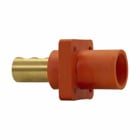 Eaton Crouse-Hinds series Cam-Lok J Series E1016 insulated receptacle, Up to 400A continuous, 1/0-4/0 AWG, Brown, Double set screw, Male, Thermoplastic elastomer (TPE), 600 Vac/dc