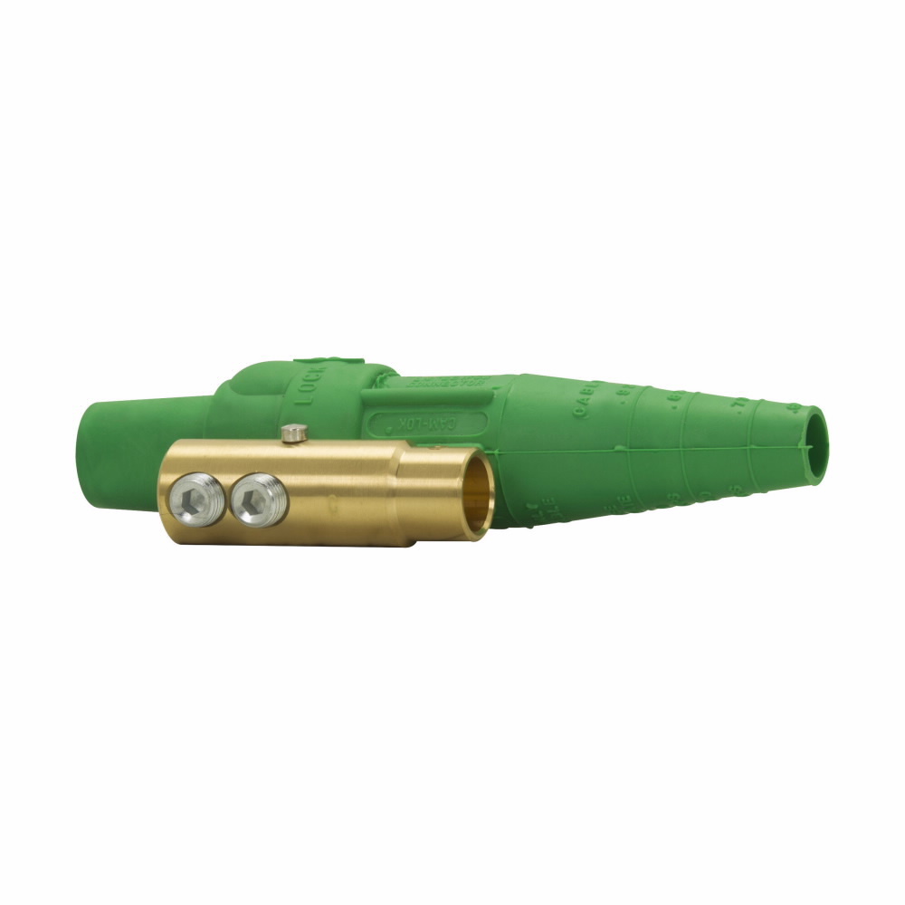 Eaton Crouse-Hinds series Cam-Lok J Series E1016 plug, Up to 400A continuous, 2/0-4/0 AWG, Brown, Double set screw, Brass contacts, Female, Thermoplastic elastomer (TPE), Non-vulcanized, 600 Vac/dc