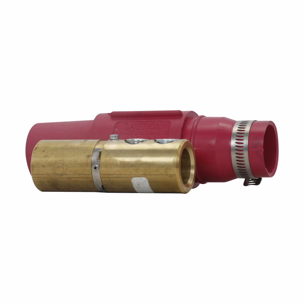 Eaton Crouse-Hinds series Cam-Lok J Series E1017 plug, Up to 545A continuous, 350-500 kcmil, Yellow, Double set screw, Brass contacts, Female, Rubber, Non-vulcanized, 600 Vac/dc