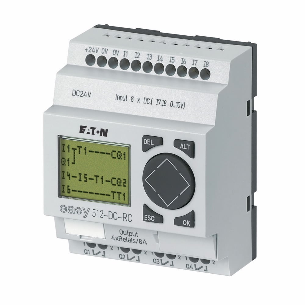 Eaton easy programmable relay, Control Rel Relay, Includes clock, 24 Vdc, 8 digital input, 4 relay output