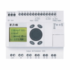 Eaton easy programmable relay, 800 Series, 24 Vdc, 12 digital inputs, 8 transistor, 1 analog outputs, Includes clock and display, optional 4 analog inputs