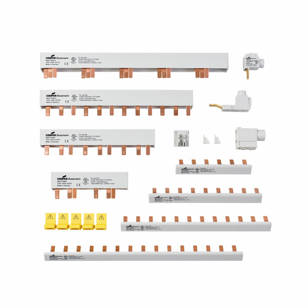 Eaton Bussmann series comb busbar, Busbar end cap, Three-phase