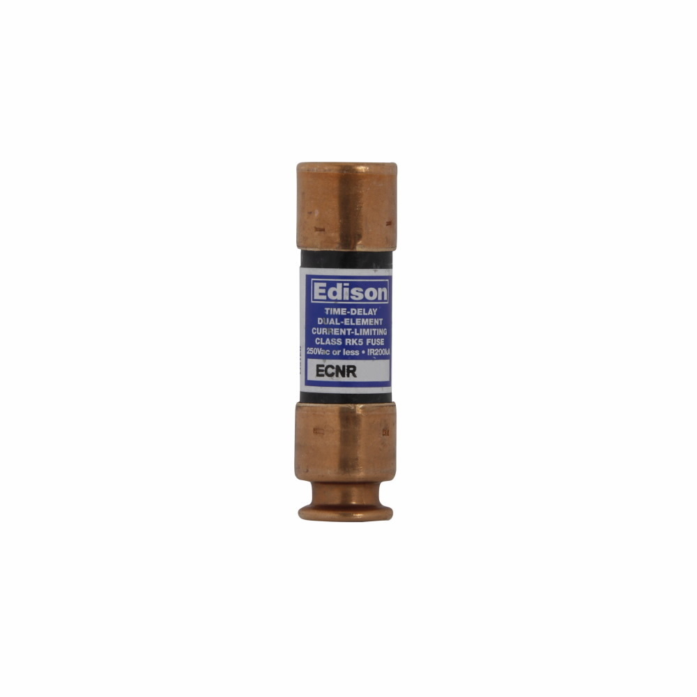 Eaton Edison ECNR fuse, Time-delay current-limiting fuse, Superior overload and cycling capabilities, 0.6 A, Dual, Class RK5, Non-indicating, 8 sec at 500%, 200 kAIC, Standard, 250 V, 125 Vdc