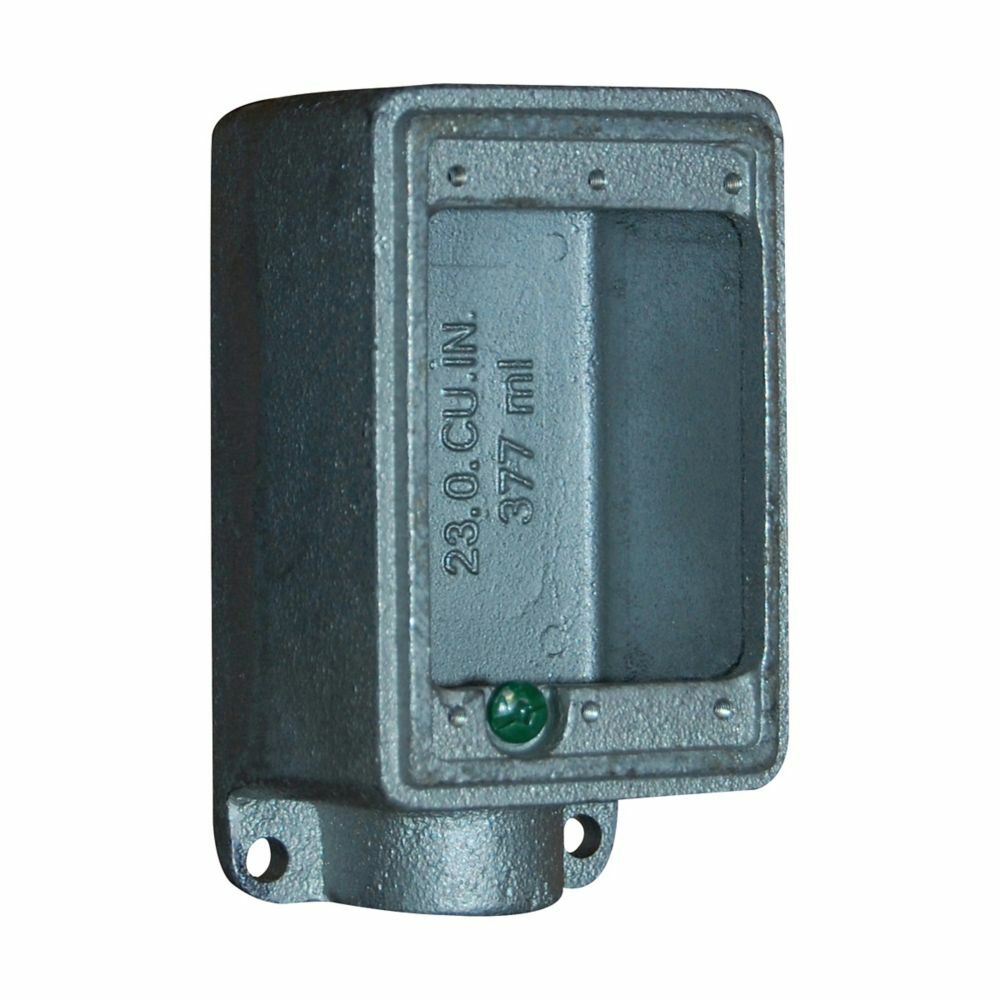 Eaton Crouse-Hinds series Condulet FD device box, Deep, Malleable iron, Hot dip galvanized finish, Single-gang, 3/4"