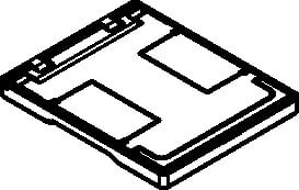 FloorPort Cover Assembly, Blank, 5-1/2 in Length, 6-3/4 in Width, Die Cast Aluminum, Brass