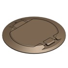 Poke-Through Cover, 8 Inch Diameter, Aluminum with Brown Powder Finish