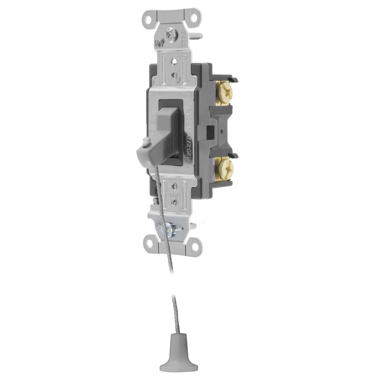 HBL1221GHCS 2-Position Heavy Duty Hospital Call Standard Toggle Switch With Lanyard, 120 to 277 V AC, 20 A, 5540 W Power Rating, 2-Position Contact