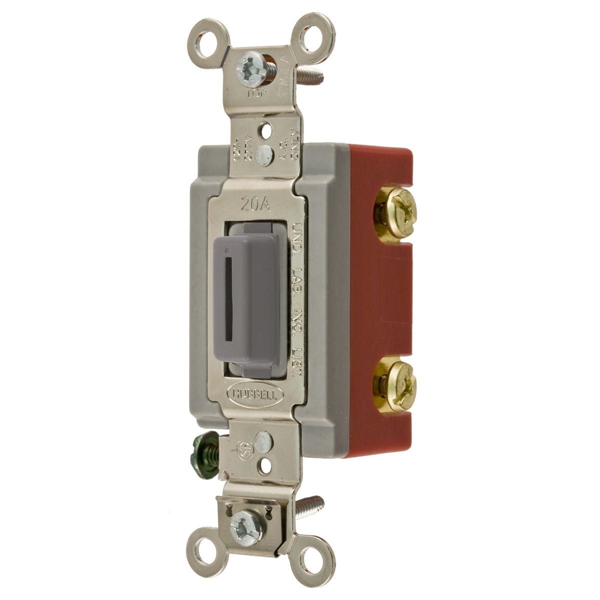 Switches and Lighting Controls,Extra Heavy Duty Industrial Grade, Locking Toggle Switches, General Purpose AC, Single Pole, 20A 120/277V AC, Back and Side Wired, Gray Key Guide