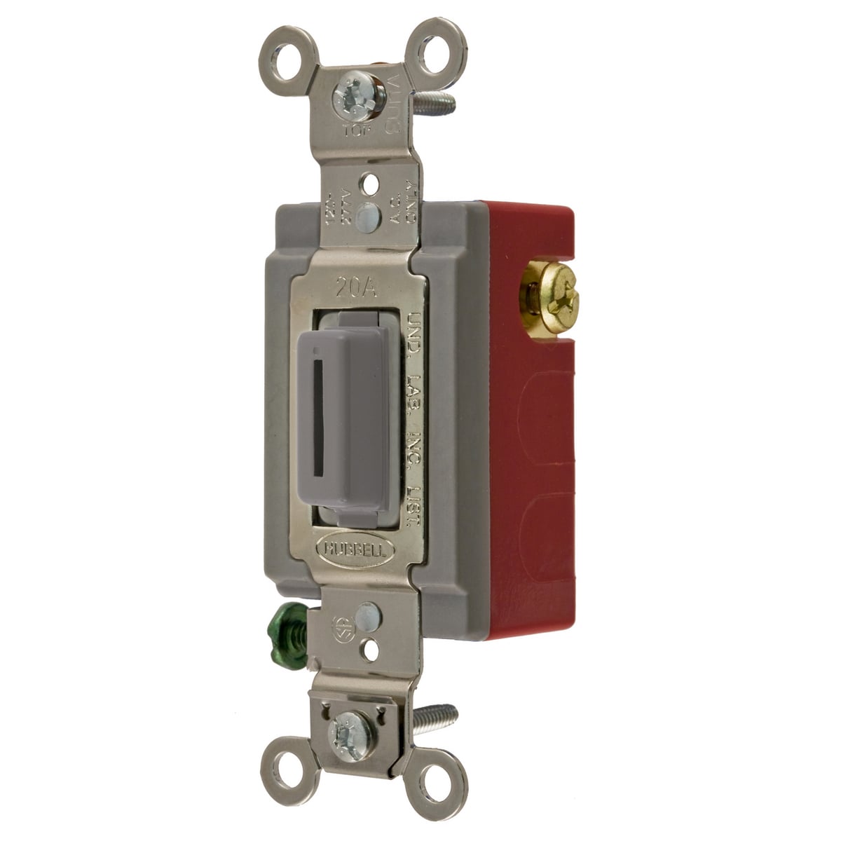 Switches and Lighting Controls, Industrial Grade, Locking Switches, General Purpose AC, Momentary Single Pole Double Throw Center Off , 20A 120/277V AC, Terminal Screws Gray Key Guide