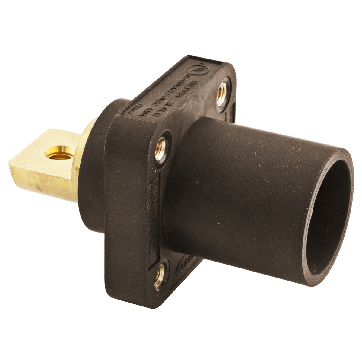 Heavy Duty Products, Single Pole Devices, Industrial Grade, Male Bus Receptacle, 300/400A 600V AC/DC, Single Conductor, Brown
