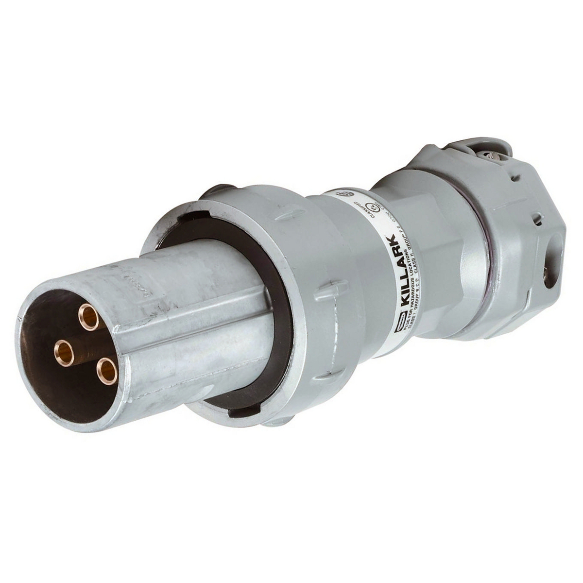 Interlocked Hazardous Location Plug, 60A 600V AC, 3-Pole 4-Wire Grounding