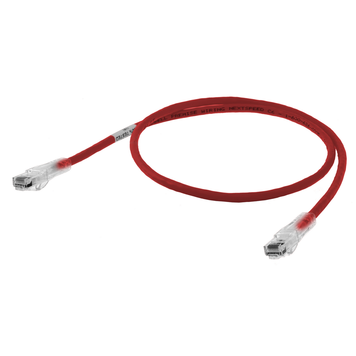 Patch Cord, Speed Gain, Cat6, Slim, Red, 3'