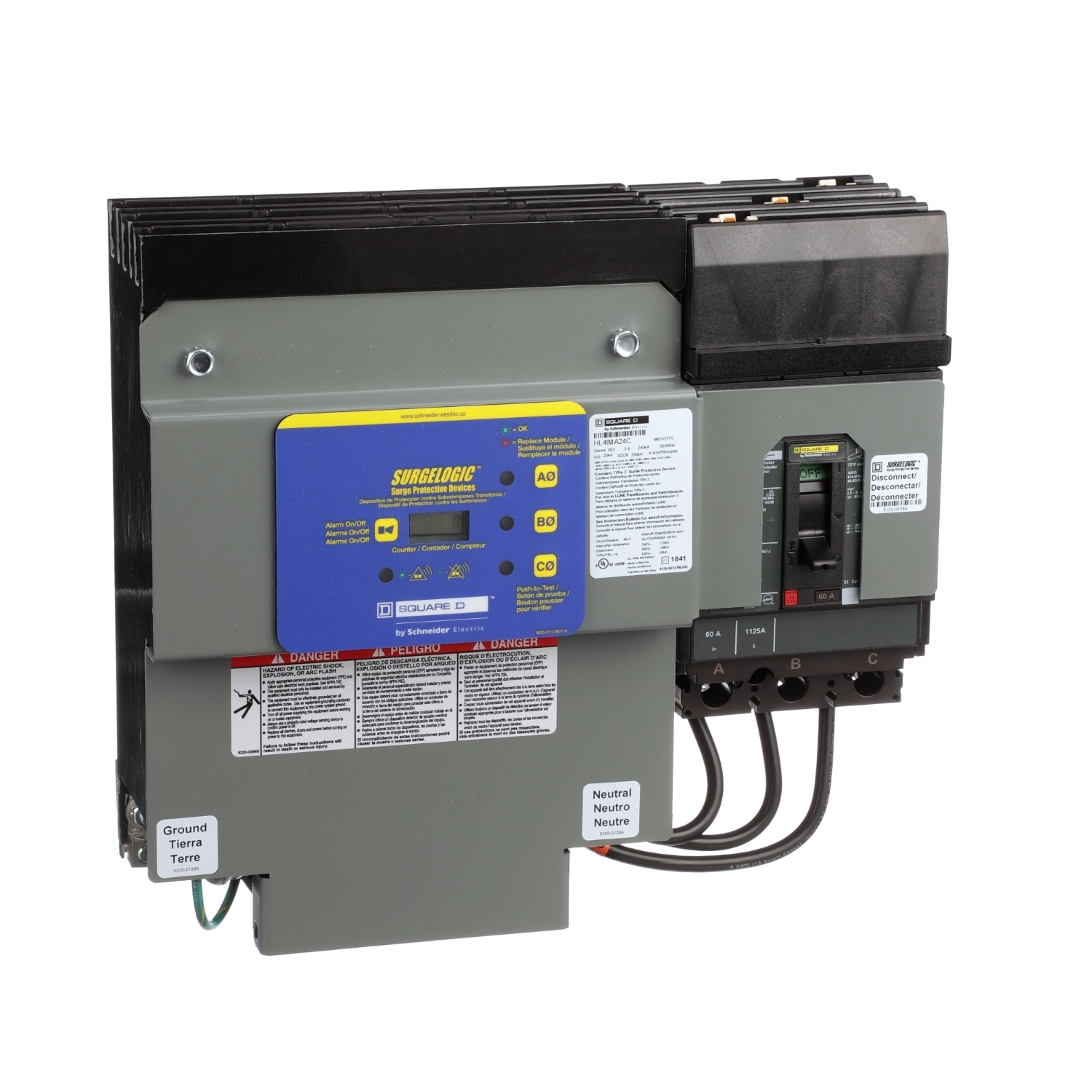 Surge protection device, Surgelogic, HL, 240kA, 480Y/277VAC, 3 phase, 4 wire, SPD type 2