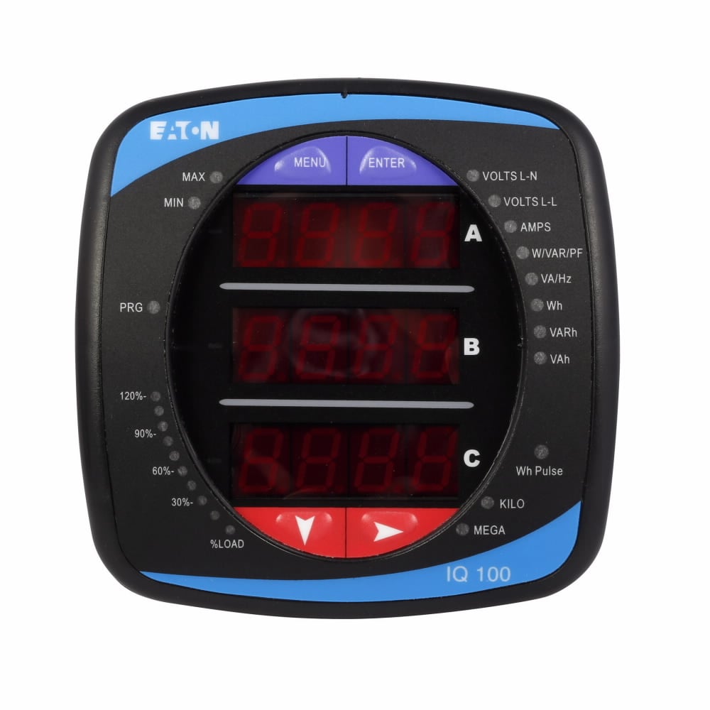 IQ 140 Electronic Power Meter (with integral display), 60 Hz, 5A secondary, 90-265 Vac/dc power supply, Modbus TCP and KYZ output (RJ45)