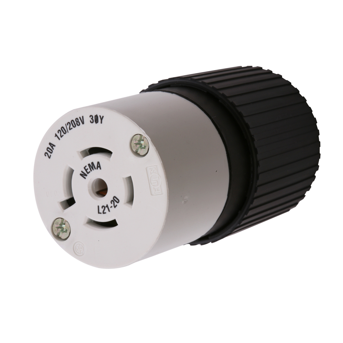 Locking Devices, Twist-Lock, Female Connector, 20A 120/208V AC, L21-20R, Black