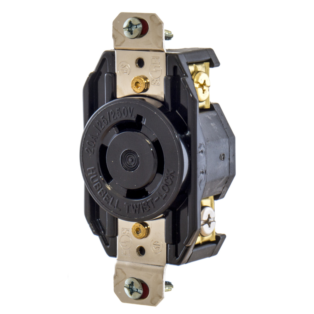 Locking Devices, Twist-Lock, Female Receptacle, 20A 120/208V AC, L21-20R, Black
