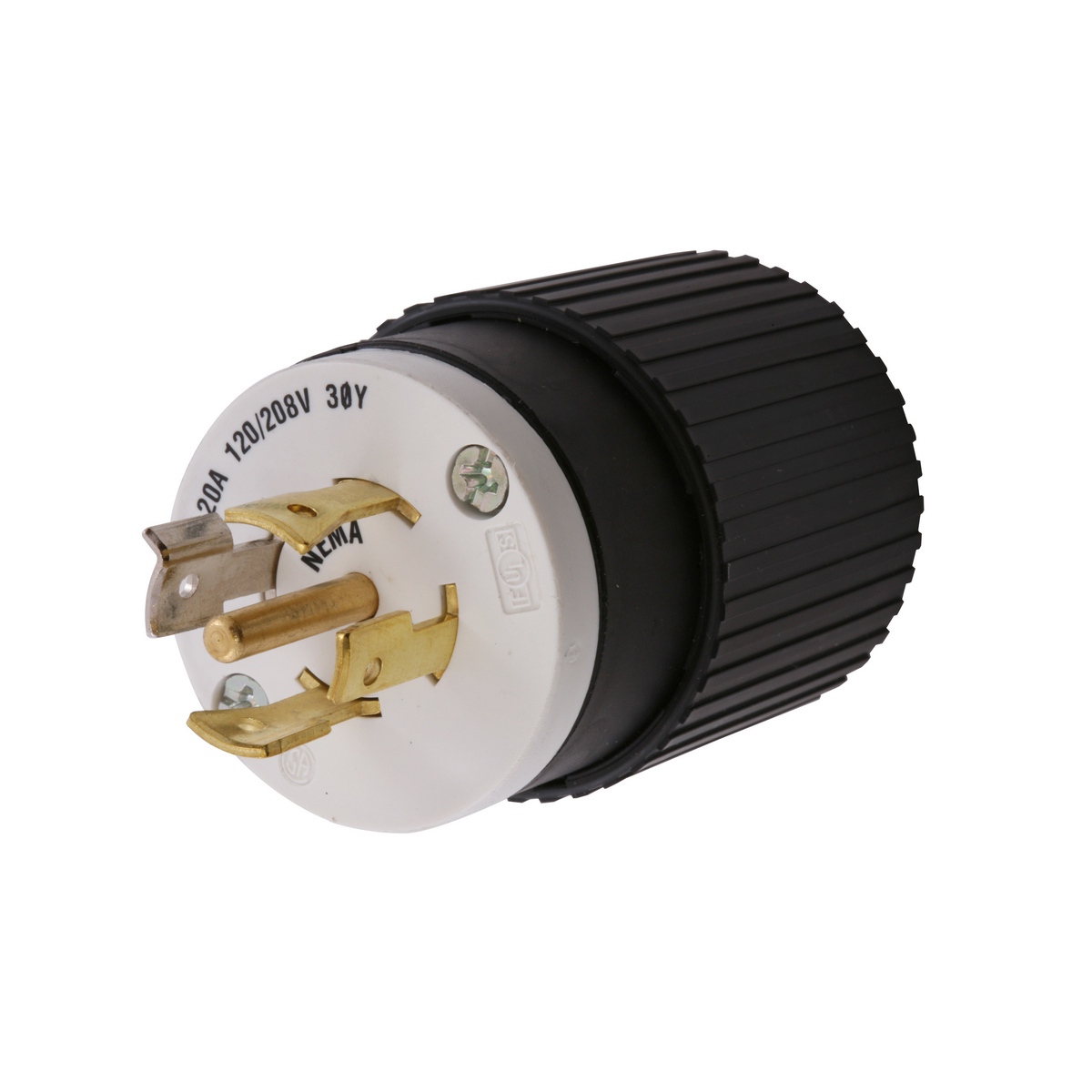 Locking Devices, Twist-Lock, Male Plug, 30A 120/208V AC, L21-30P, Black