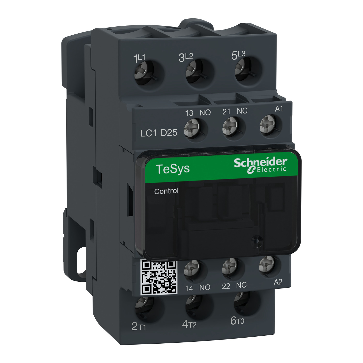 LC1D25FE7 TeSys D LC1D Non-Reversing IEC Contactor With Safety Cover, 115 V AC V Coil, 25/40 A, 3NO Contact, 3 Poles