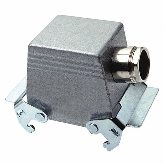 Reverse locking lever hoods (double), side entry, 32 contacts with ground connection, NPT entry - 1 Inch x 1 Inch