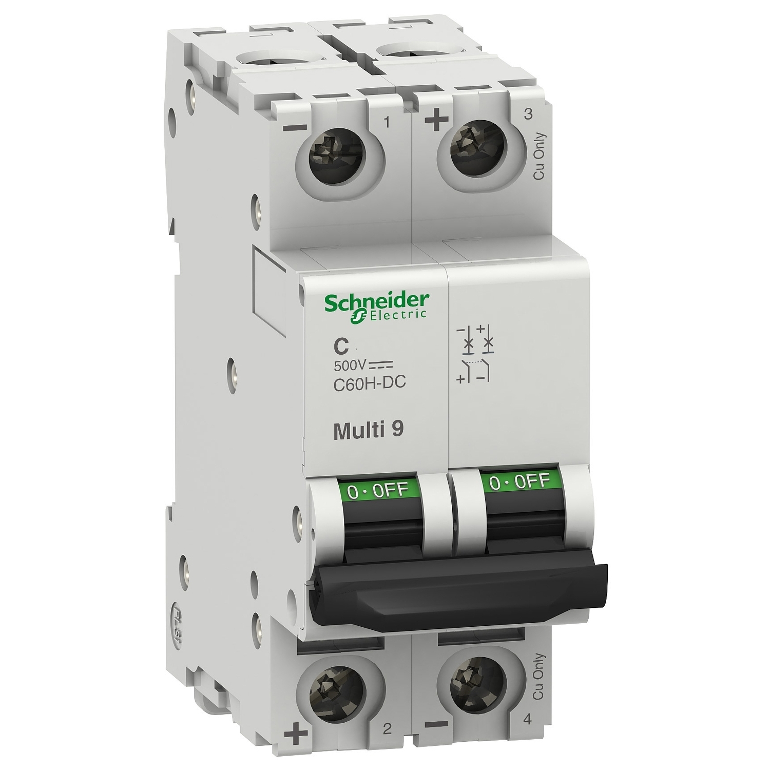 Miniature circuit breaker (MCB), Multi9 C60H-DC, 2P, 5A, C curve, 5kA (UL1077), 6kA (IEC/EN 60947-2)