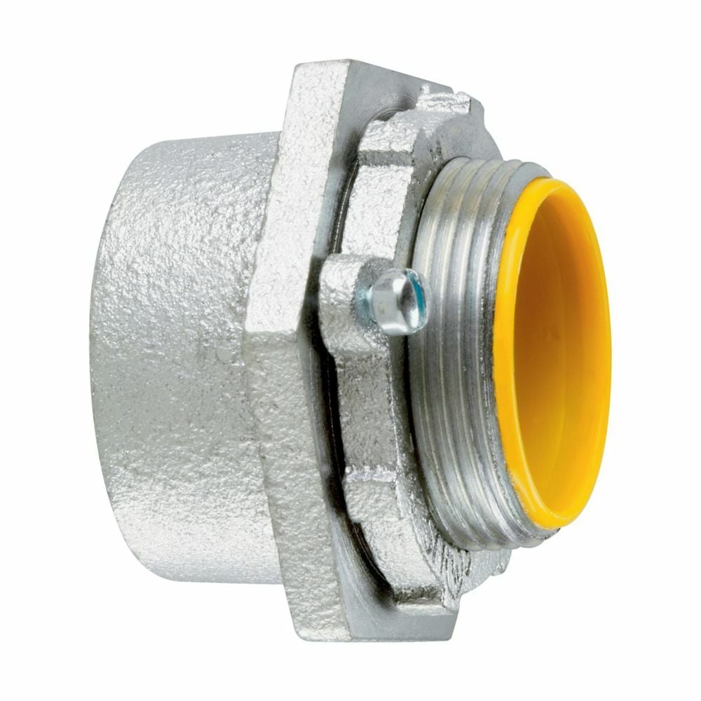 Eaton Crouse-Hinds series MHUB conduit hub, Malleable iron, Hot dip galvanized finish, 1"