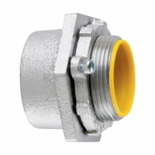 Eaton Crouse-Hinds series MHUB conduit hub, Malleable iron, Hot dip galvanized finish, 1-1/2"