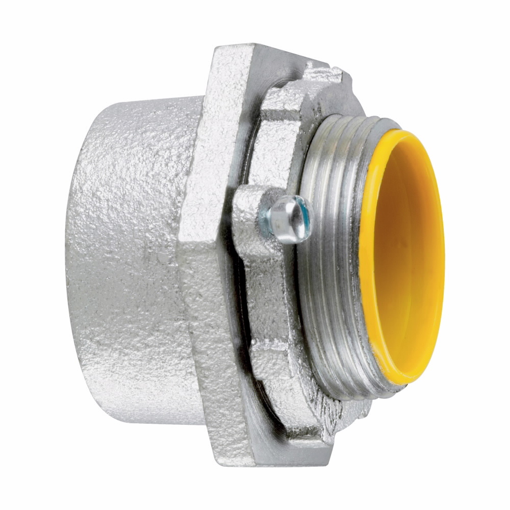 Eaton Crouse-Hinds series MHUB conduit hub, Malleable iron, Hot dip galvanized finish, 2"