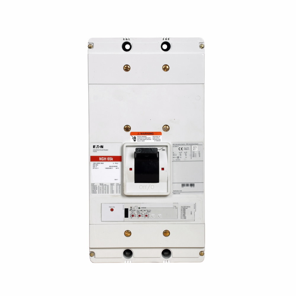 Eaton Series G electronic molded case circuit breaker, NG-frame, NG, Digitrip 310 RMS, Electronic ALSI with maintenance mode trip, Three-pole, 800A, 480 Vac, 100 kAIC at 240 Vac, 65 kAIC at 480 Vac, Line/load, Imperial, 50/60 Hz, 80% rated