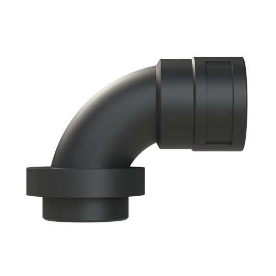 PMAFIX 90 Degree Black Elbow with Metric Threads, Elbow Material - Polyamide 6, Thread Material-Nickel-Plated Brass, Thread Size - M40x1.5, Conduit Size NW - 29, Thread Length - 13