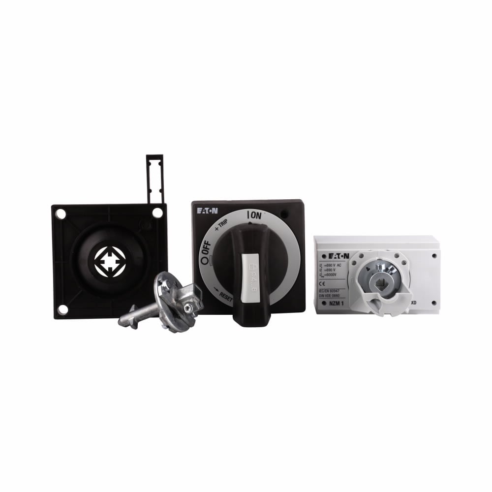 Eaton molded case circuit breaker accessory handle mechanism, Door coupling rotary handle, Suitable for switch-disconnector, NA type, power circuit breaker, lockable: single, NZM1, Frame J-K, Series NZM, Black