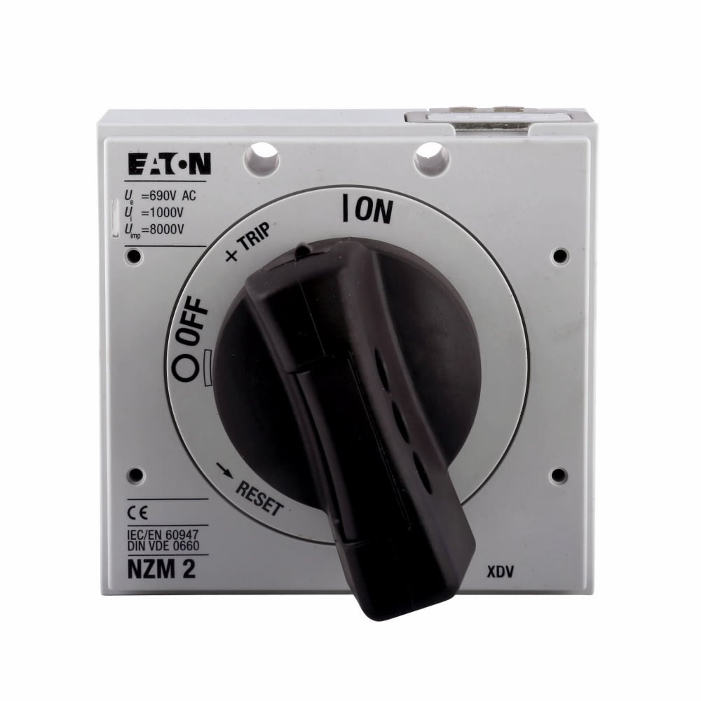 Eaton molded case circuit breaker accessory handle mechanism, Rotary handle, Suitable for switch-disconnector, power circuit breaker, lockable, NZM2, Frame J-K, Series NZM, Black