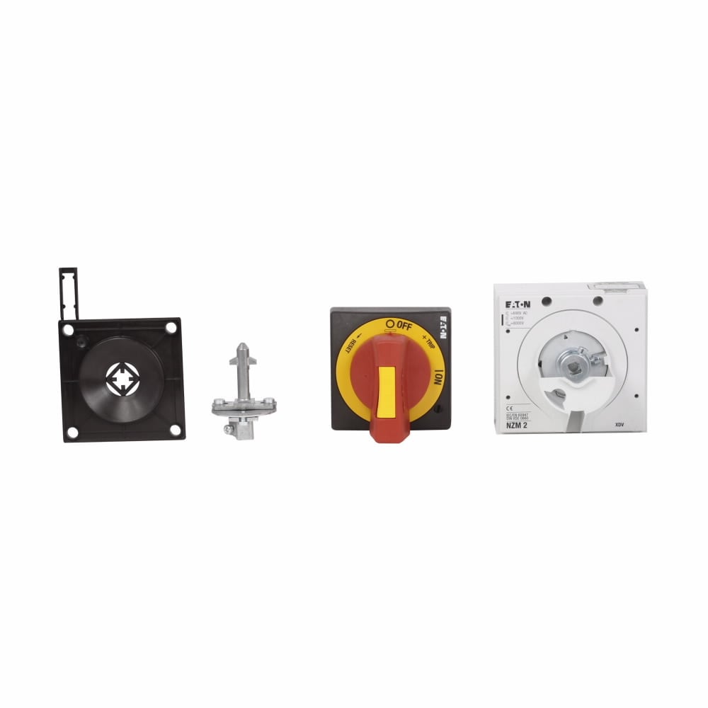 Eaton molded case circuit breaker accessory handle mechanism, Door coupling rotary handle, Suitable for switch-disconnector, NA type, emergency stop, power circuit breaker, lockable: double, NZM2, N(S)2, Frame J-K, Series NZM, Red