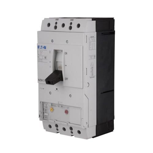 Eaton Series NZM complete molded case circuit breaker, NZM3-frame, NZMN3, Thermal-magnetic trip, Three-pole, 400A, Dist. circuit protection, motor drive, 200-400A, 800-4400A delayed, Front screw, 200-400A, conforms to UL/CSA and IEC