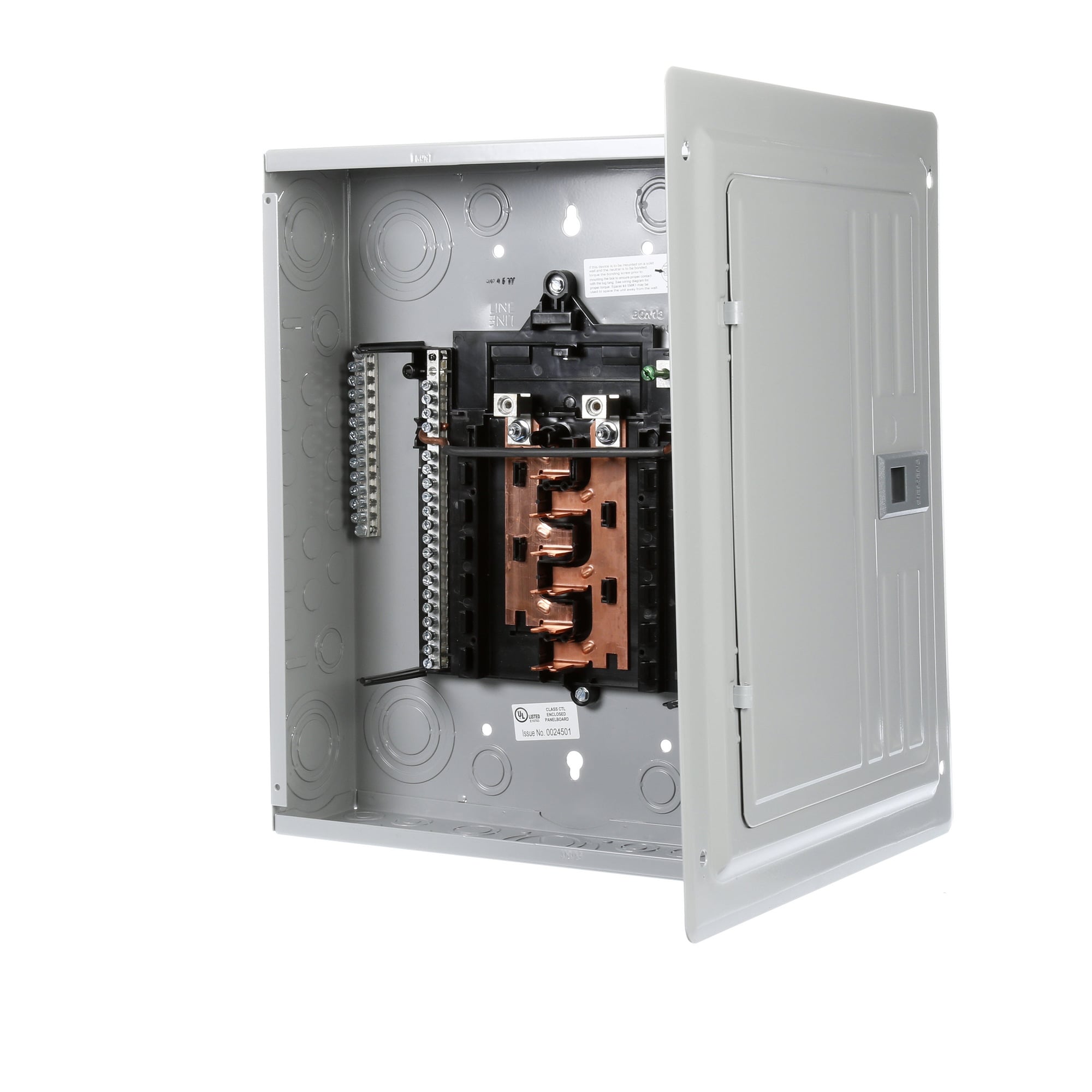  LOW VOLTAGE PL SERIES LOAD CENTER. MAIN LUG WITH 12 1-INCHSPACES ALLOWING MAX 24 CIRCUITS. 1-PHASE 3-WIRE SYSTEM RATED 120/240V(125A) 100KA INTERRUPT. SPECIAL FEATURES COPPER BUS, INTERCHANGEABLEMAIN, GRAY TRIM, NEMA TYPE1 ENCLOSURE FOR INDOOR USE.. REPLACED BY PN1224L1125C. AVAILABLE 4/1/2020