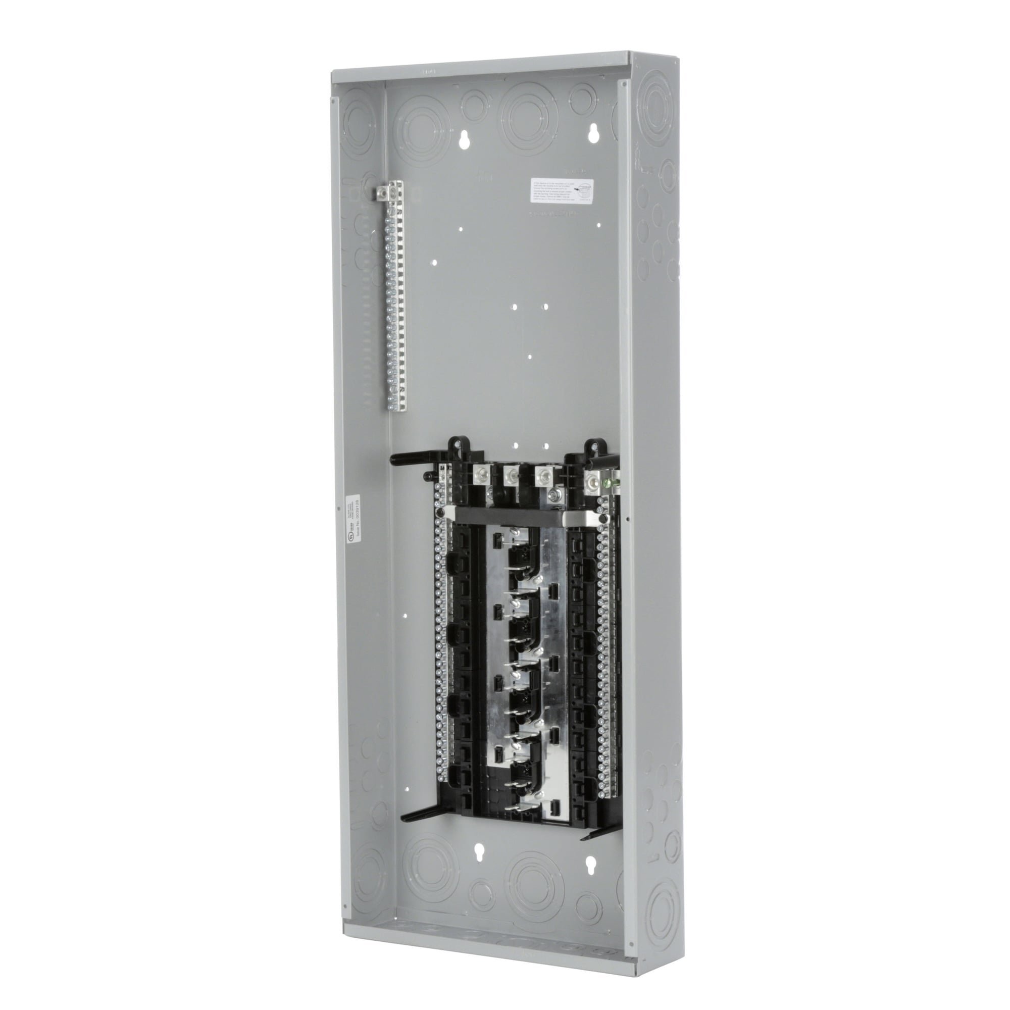  LOW VOLTAGE PL SERIES LOAD CENTER. MAIN LUG WITH 24 1-INCH SPACES ALLOWING MAX 42 CIRCUITS. 3-PHASE 4-WIRE SYSTEM RATED 120/240V OR 120/208V (200A) 100KA INTERRUPT. SPECIAL FEATURES COPPER BUS, INTERCHANGEABLE MAIN, GRAY TRIM, NEMATYPE1 ENCLOSURE FOR INDOOR USE.