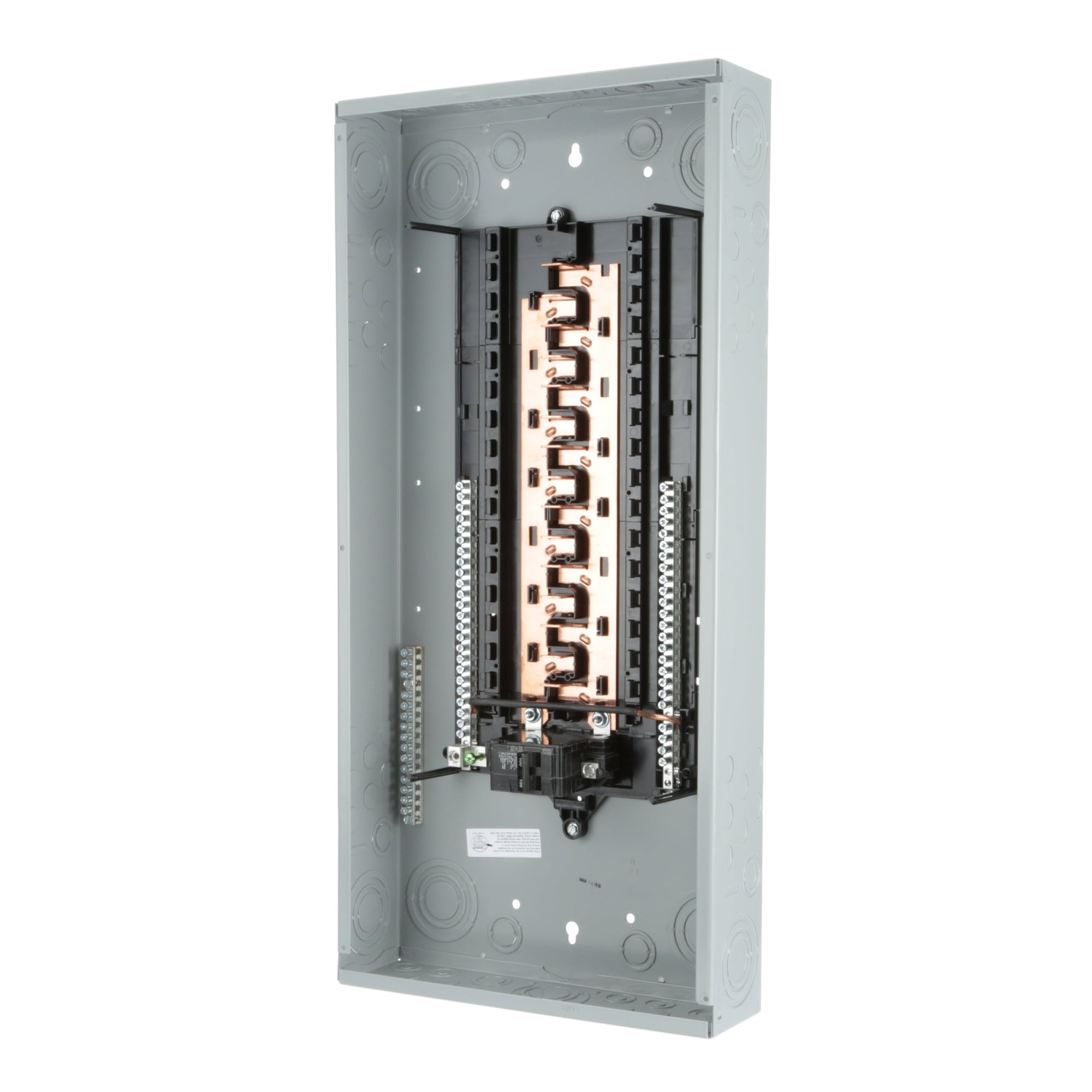  LOW VOLTAGE PL SERIES LOAD CENTER. FACTORY INSTALLED MAINBREAKER WITH 30 1-INCH SPACES ALLOWING MAX 30 CIRCUITS. 1-PHASE 3-WIRESYSTEM RATED 120/240V (100A) 22KA INTERRUPT. SPECIAL FEATURES COPPERBUS, INTERCHANGEABLE MAIN, GRAY TRIM, NEMA TYPE1 ENCLOSURE FOR INDOORUSE.. REPLACED BY PN3030B1100C. AVAILABLE 4/1/2020