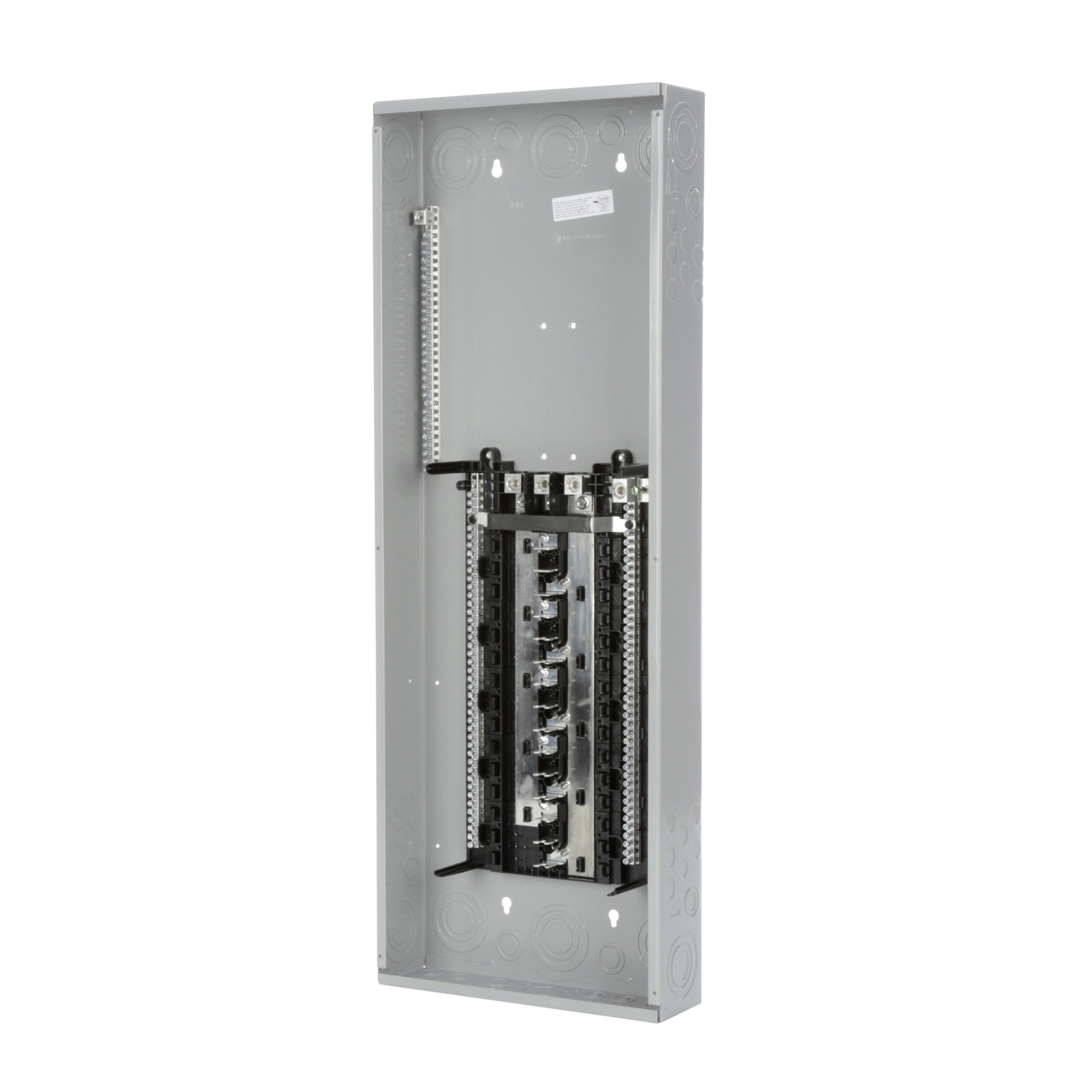  LOW VOLTAGE PL SERIES LOAD CENTER. MAIN LUG WITH 30 1-INCH SPACES ALLOWING MAX 54 CIRCUITS. 3-PHASE 4-WIRE SYSTEM RATED 120/240V OR 120/208V (200A) 100KA INTERRUPT. SPECIAL FEATURES COPPER BUS, INTERCHANGEABLE MAIN, GRAY TRIM, NEMATYPE1 ENCLOSURE FOR INDOOR USE.